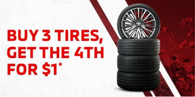 Buy 3 Tires, Get the 4th Tire for $1