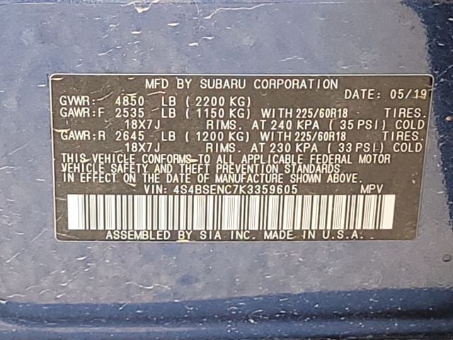 2019 Subaru Outback 3.6R Limited