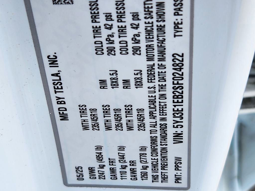 2025 Tesla Model 3 Long Range All-Wheel Drive