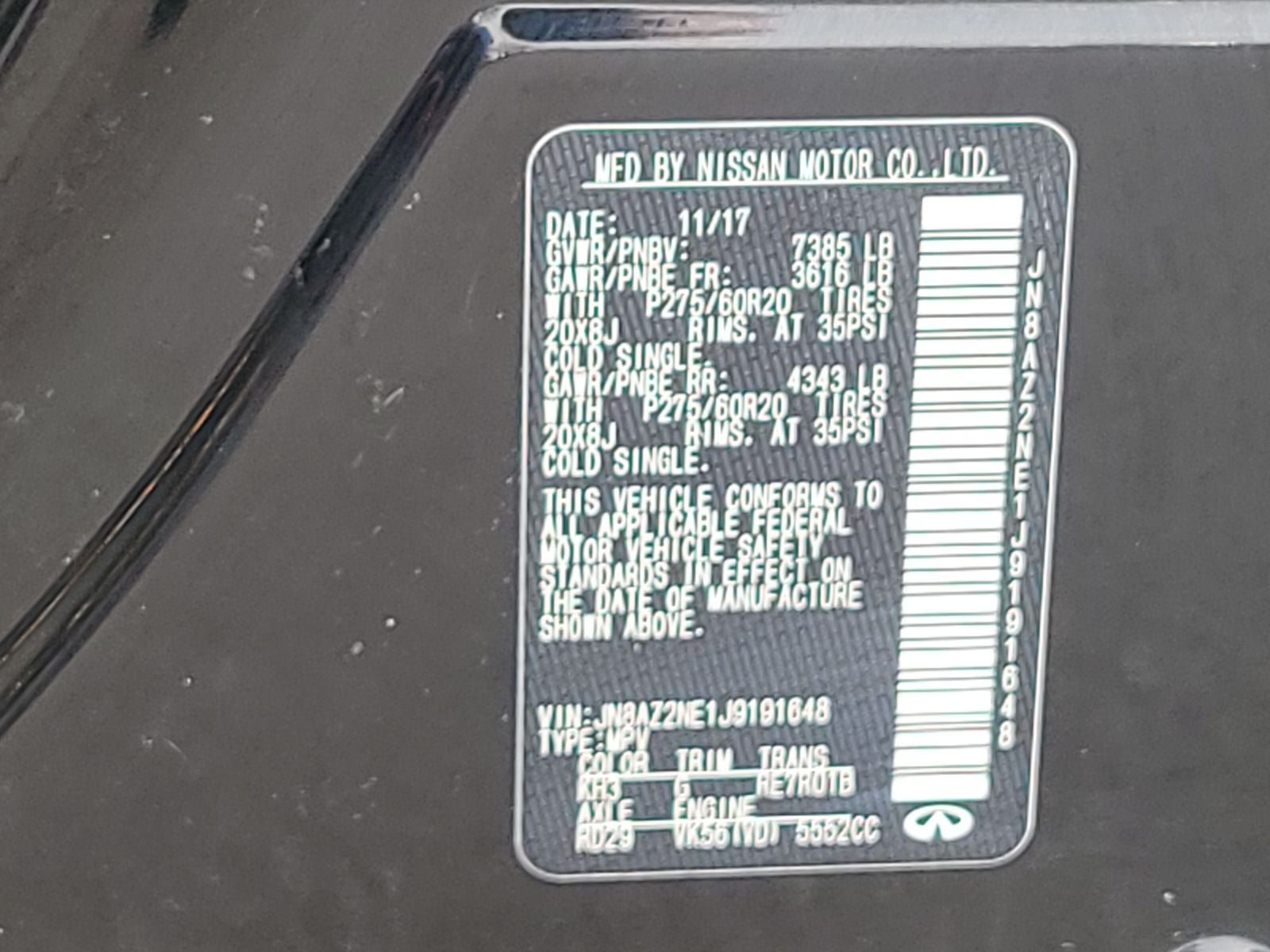 2018 INFINITI QX80 Base