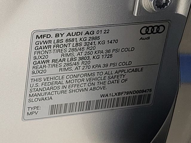 2022 Audi Q7 55 Premium Plus quattro